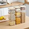 450/650/900/1400/2000ML Plastic Food Sealed Storage Box with Bamboo Lid Coffee Beans Kitchen Storage Containers Organizer Bottle 1