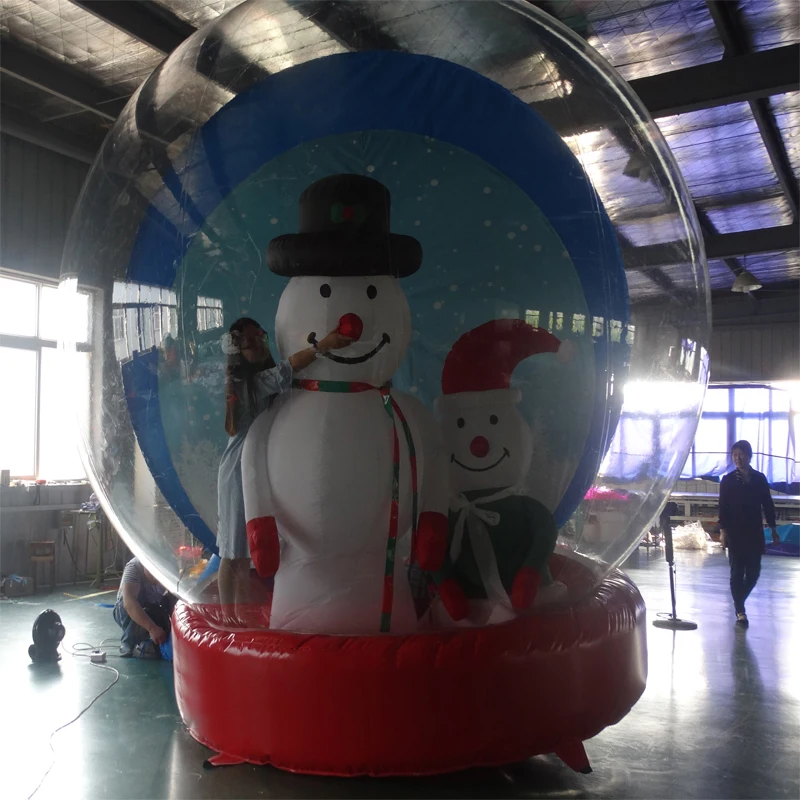 Inflatable Transparent Snowball For Christmas Decoration PVC Customized Inflatable Christmas Ball Seasons Festival Bouncy hot fun inflatable ball tpr inflatable bouncy ball water injection transparent bubble racket bounce ball relaxing toy