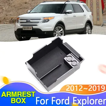Auto Organizer Box Per Ford Explorer U502 MK5 2012 2013 2014 2015 2016 2017 ~ 2019 Bracciolo Centrale di Stoccaggio Auto Merci Accessori