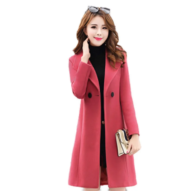 2023 Autumn Winter New Women Woolen Overcoat Good Quality Thickening Coat Slimming Jacket Outwear