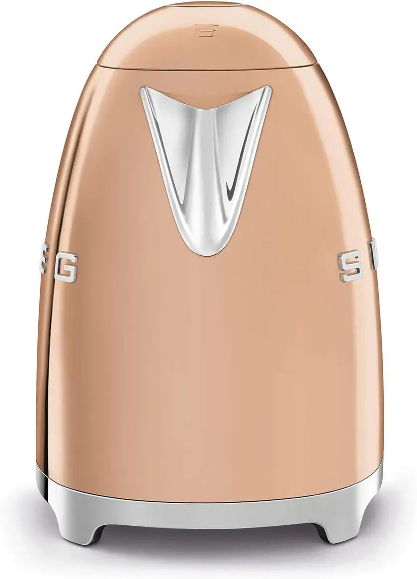 KLF03RGUS 50's Retro Style Aesthetic Electric Kettle with Embossed Logo, Rose Gold 2