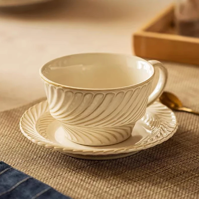 

Vertical Stripe Espresso Coffee Cup Milk Aesthetics Reusable Travel Coffee Cup Reading Prime Drink Black Tea Canecas Decoration