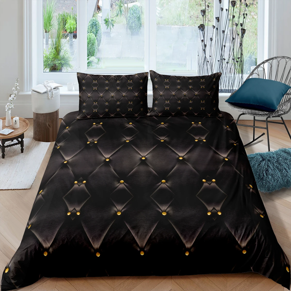 Home Textiles Luxury 3D Diamond Lattice Duvet Cover Set Pillowcase Stripe Bedding Set Queen and King Size Comforter 