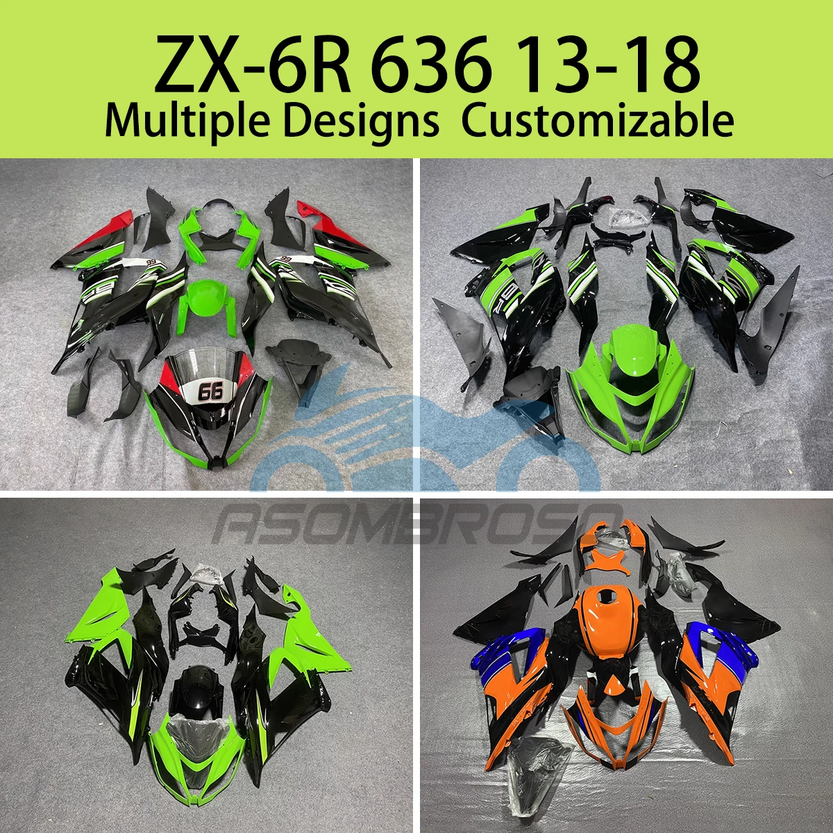 

Комплект обтекателей для мотоцикла ZX 6R 13 14 15 16 17 18, комплект обтекателей для мотоцикла KAWASAKI ZX6R 636 2013-2018