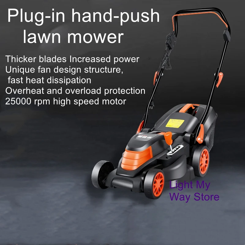 Hand-push electric lawn mower small home weed whacker god