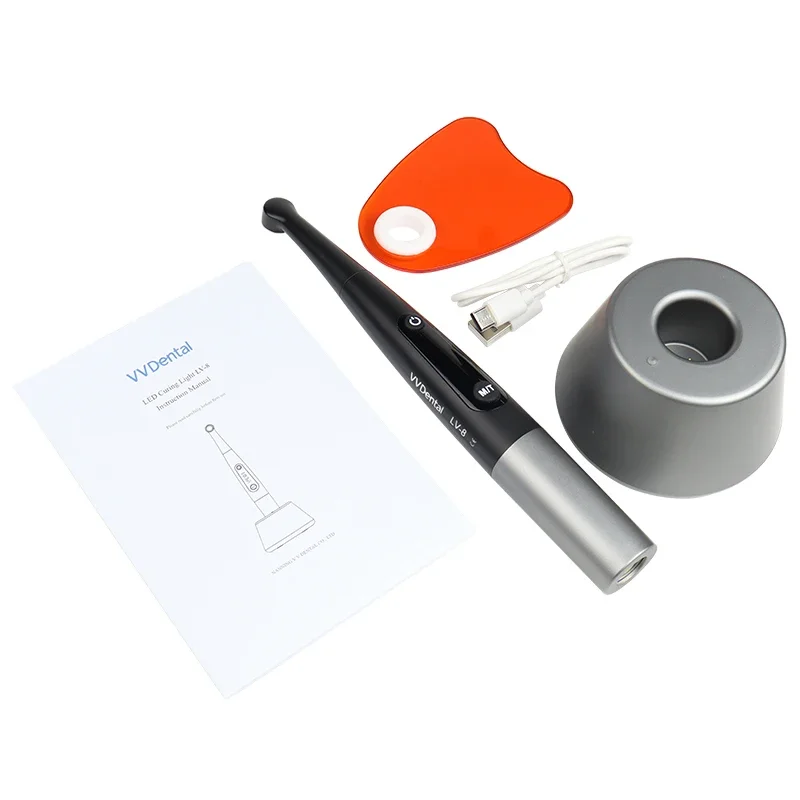 VVDental Drahtlose Dental Aushärtung Lampe 2200 mW/cm Aushärtung Licht Dental Harz Lampe Ausrüstung Dental Photopolymerisieren LV-8