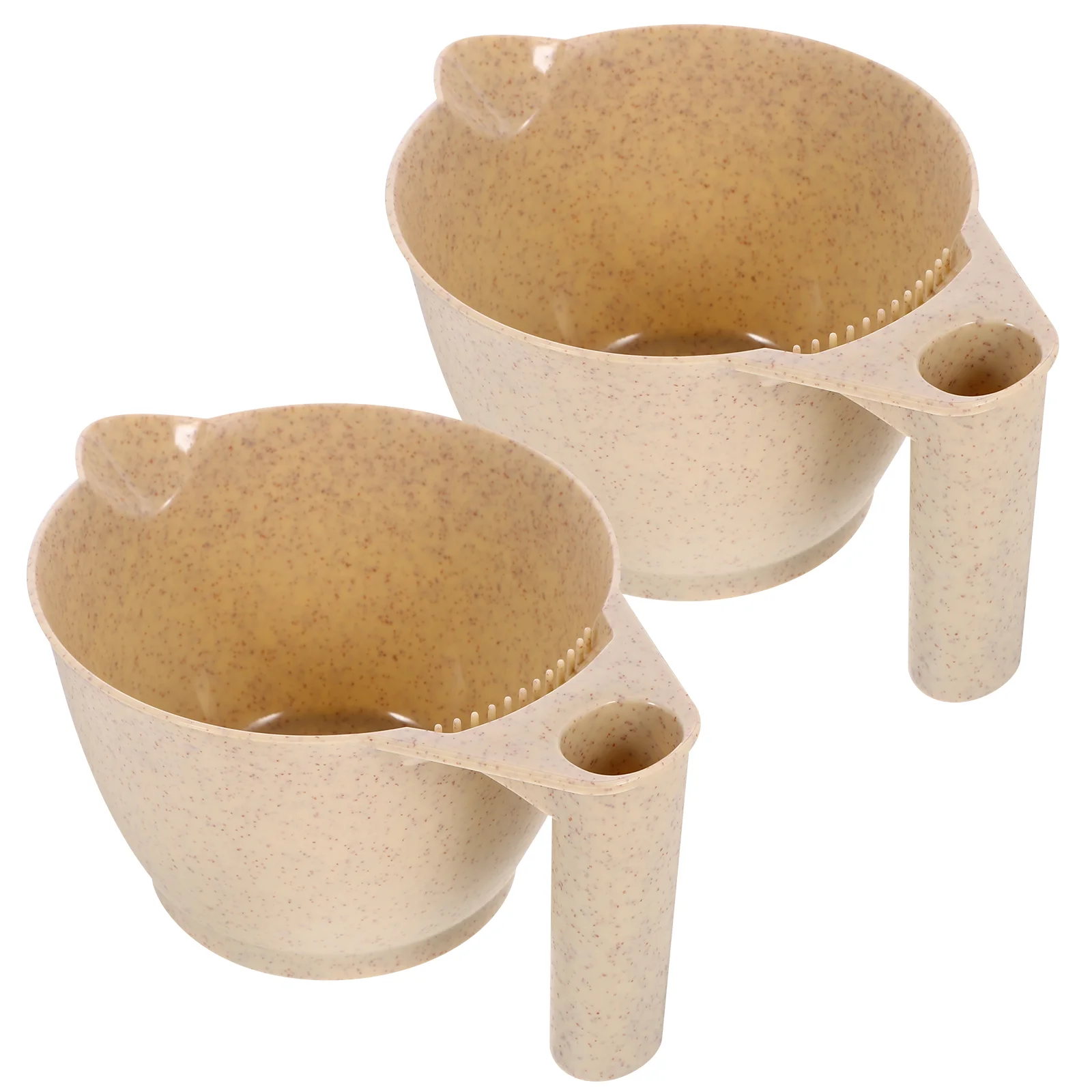 

2 Pcs Hair Dye Bowl Salon Dying Bowls Color Mixing High Quality Pp with Handles