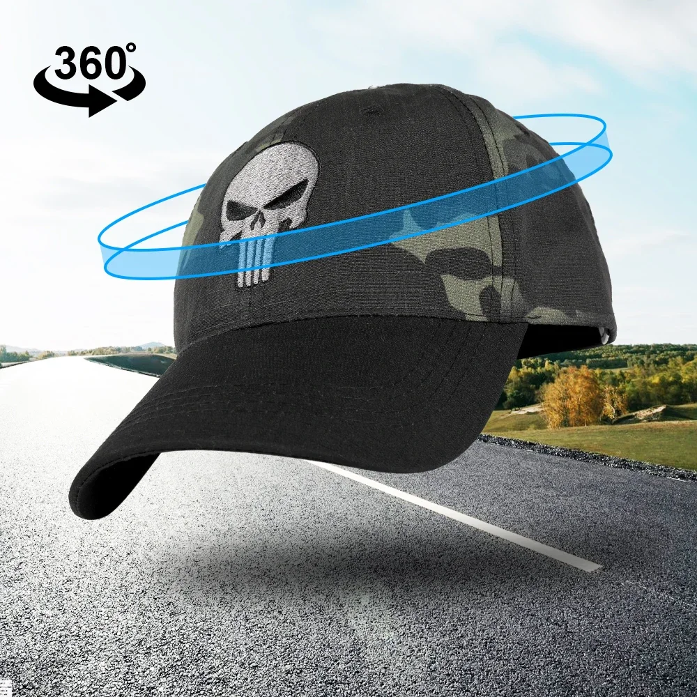 Gorra de béisbol táctica de camuflaje para hombre y mujer, gorro ajustable  con estampado de Calavera, caza, pesca, camionero, Verano - AliExpress, image size:1000x1000