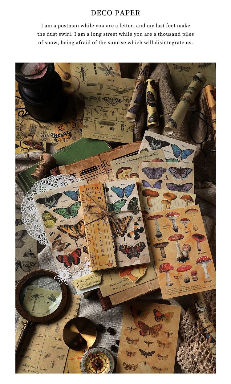 60 Blatt kreatives Scrapbook, Vintage-Materialien, Papier-Kombi-Set, DIY, Junk-Journal, Collage, Fotoalbum, Retro-Kunstpapier – Detail 2