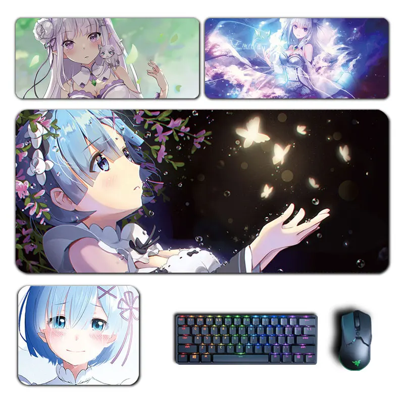 Anime Re Zero Large Mouse Pads Rem Emilia Ram Beatrice Mousepad Computer Laptop Gamer Pad PC