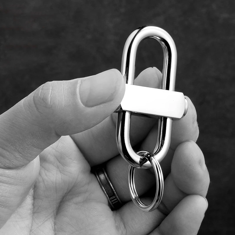 Real Titanium Durable Security Keychain Men Waist Hanging High Quality Car Key Chain Super Light Anti-lost Key Accessories