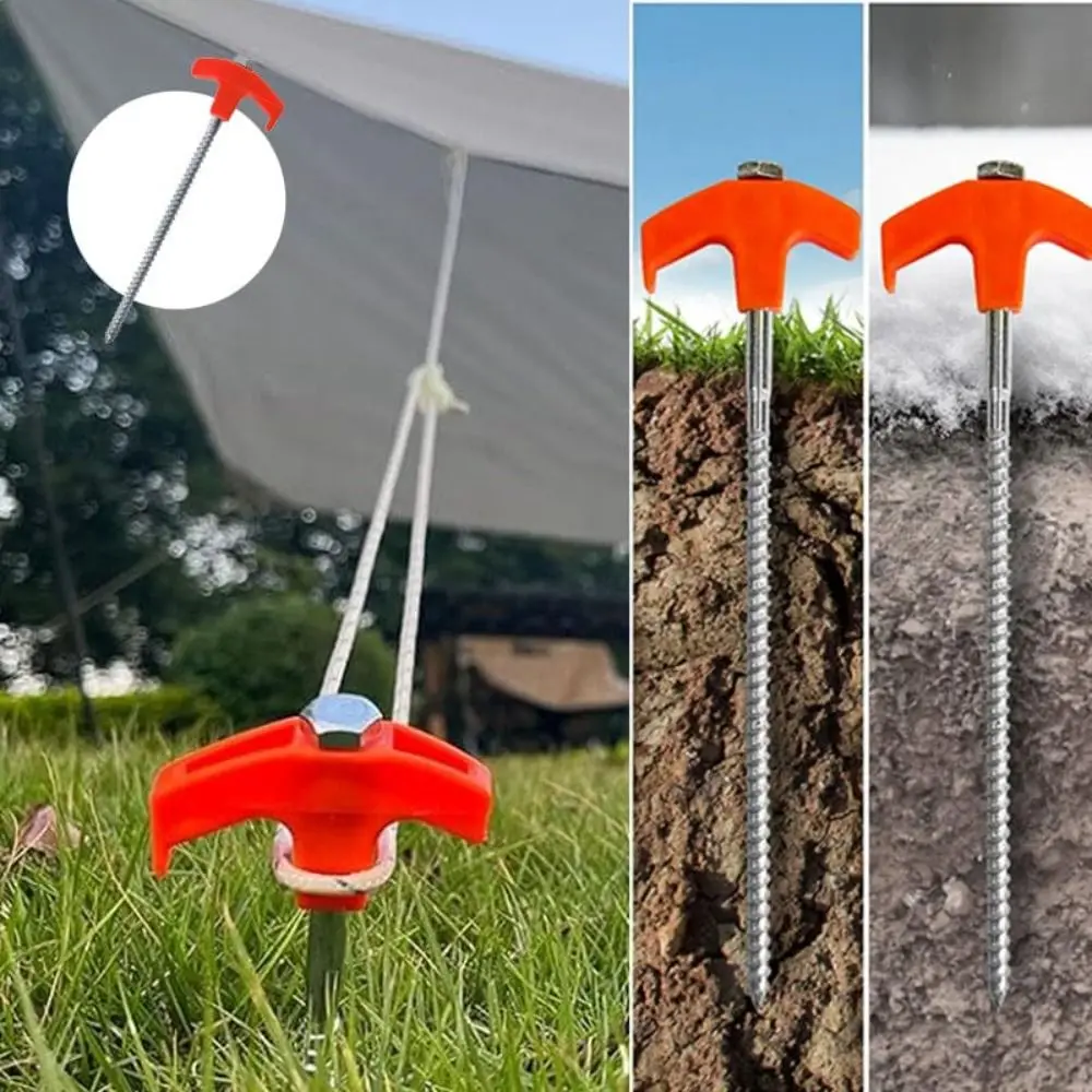 

Rotating Threaded Tent Pegs Durable Screw in Rustproof Tent Stakes Heavy Duty Ground Nail Camping