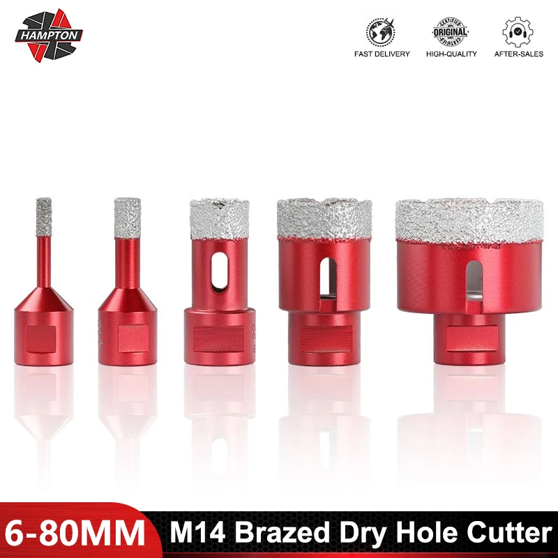 1pc 6mm-80mm Vacuum Thread Brazed Hole Opener Drilling Core Bit M14 Angle Grinder Drill Bit for Ceramic Tile Granite Marble 1pc 6mm 80mm vacuum thread brazed hole opener drilling core bit m14 angle grinder drill bit for ceramic tile granite marble