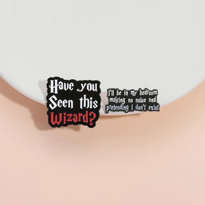 2-5pcs/set Quotes Enamel Pins Custom Psychology Have You Seen This Wizard This is Trifficult Metal Brooches Badge Jewelry Gifts