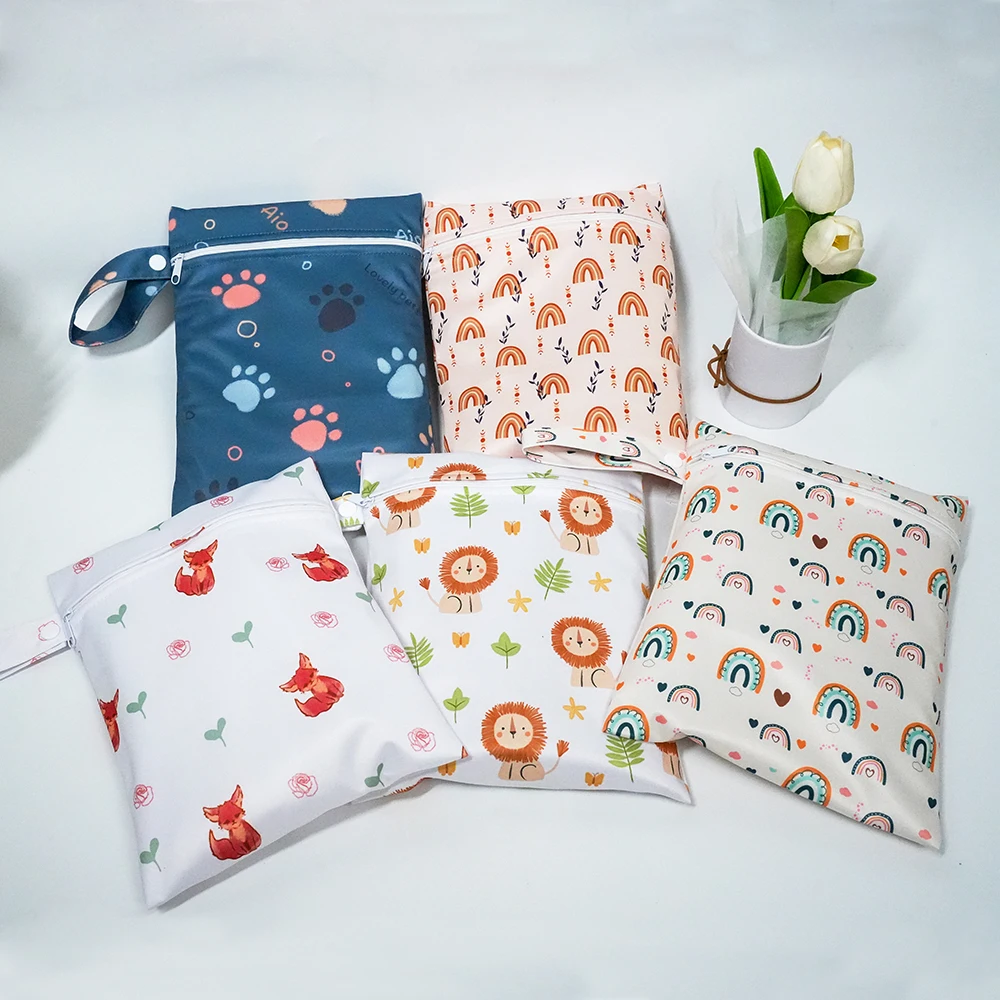 Pororo 3pcs Waterproof Polyester Diaper Bags Sanitary Pad Pouch Portable Wet Bags for Yoga Sports Swimsuit Storage - Image 4