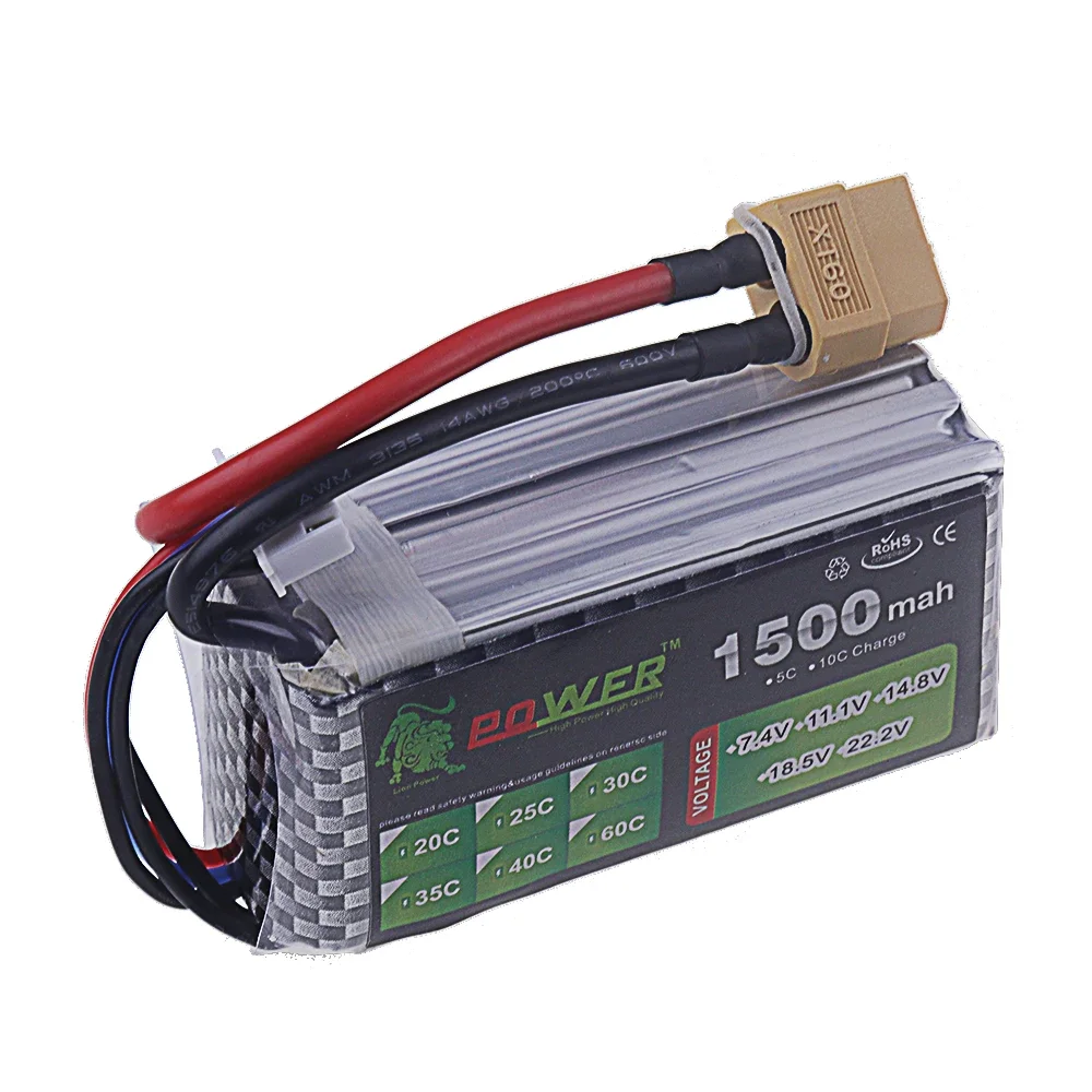 Connecteurs XT60 et T Plug sur batterie drone 4S Lipo haute capacité 2800-4200mAh