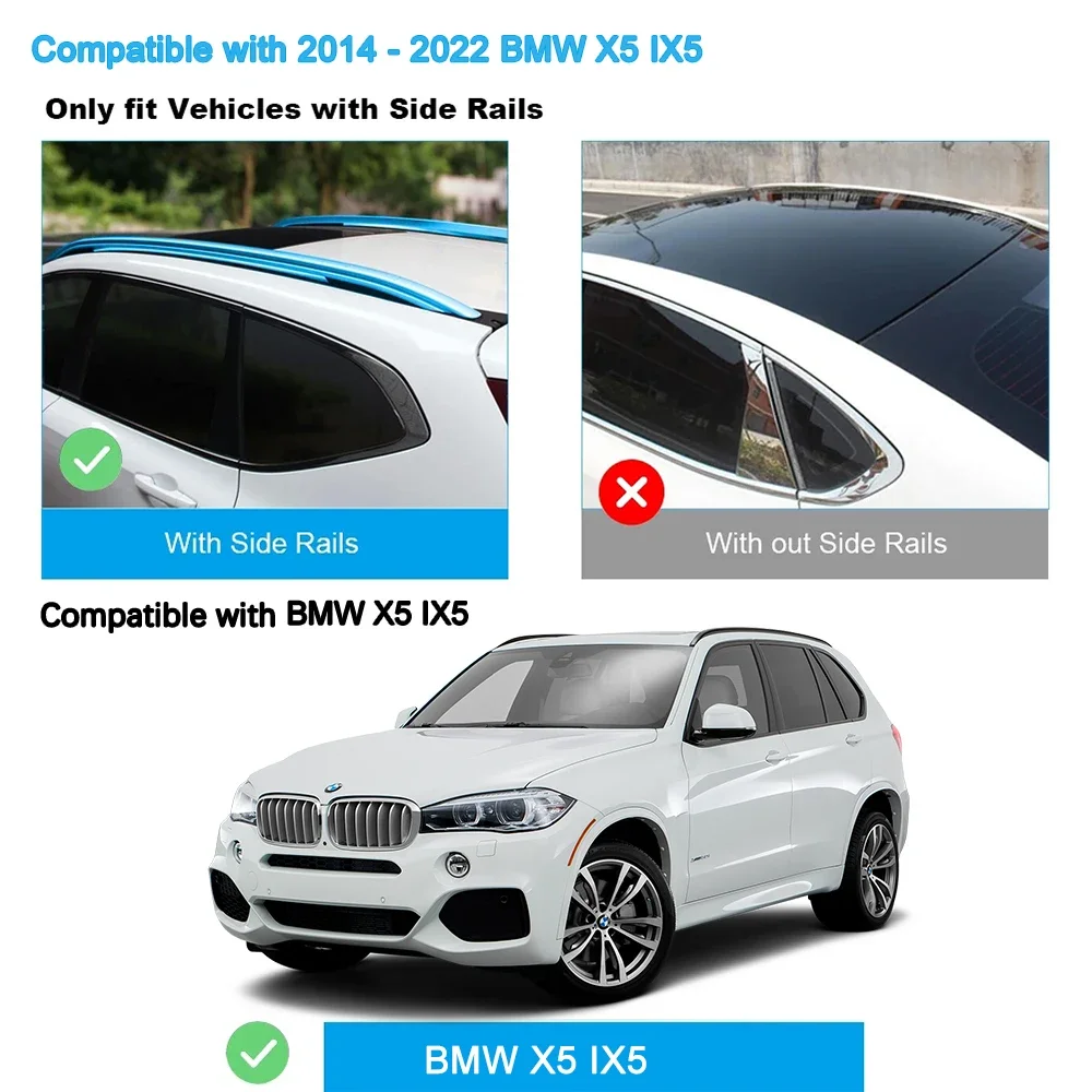 BMW用アルミニウム合金ルーフバー,2個,x5 (f15,f85,g05) 2014-2023 