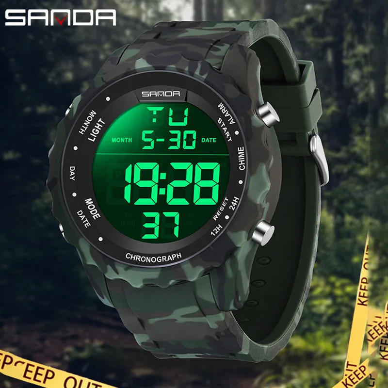 

SANDA Top Brand G Style Camouflage LED Digital Watch Men Waterproof Outdoor Sport Watches Men Electronic Watch Relogio Masculino