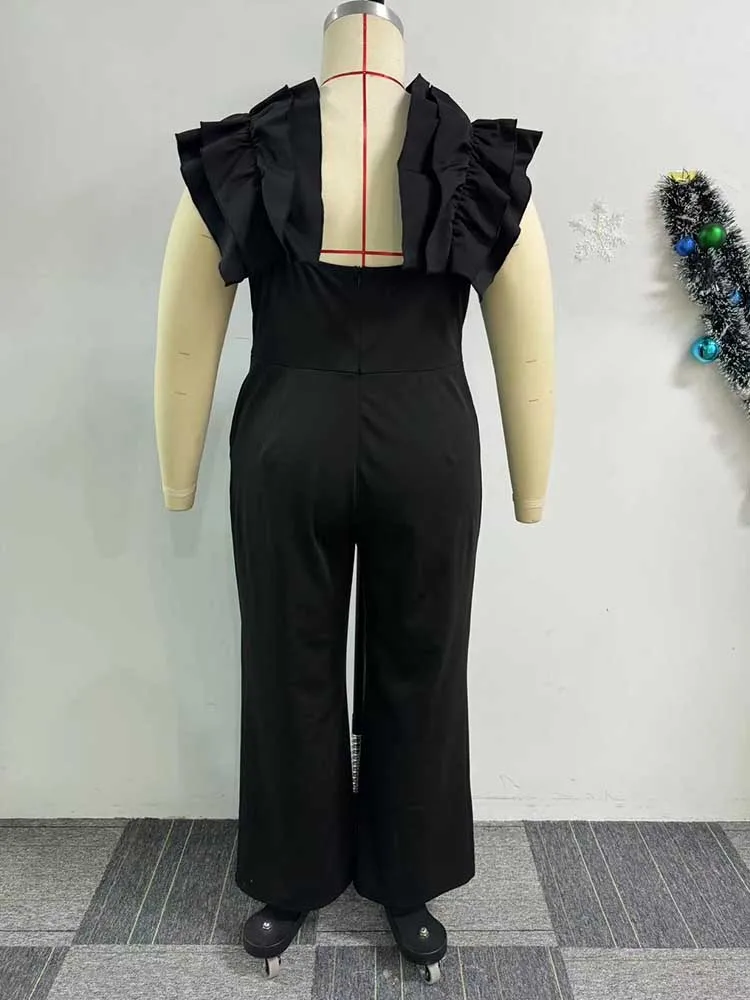Women Elegant Long Jumpsuits One Piece Outfits Female Jumpsuit Solid Backless Streetwear Zipper Plus Size Summer Jumpsuit Pant 6