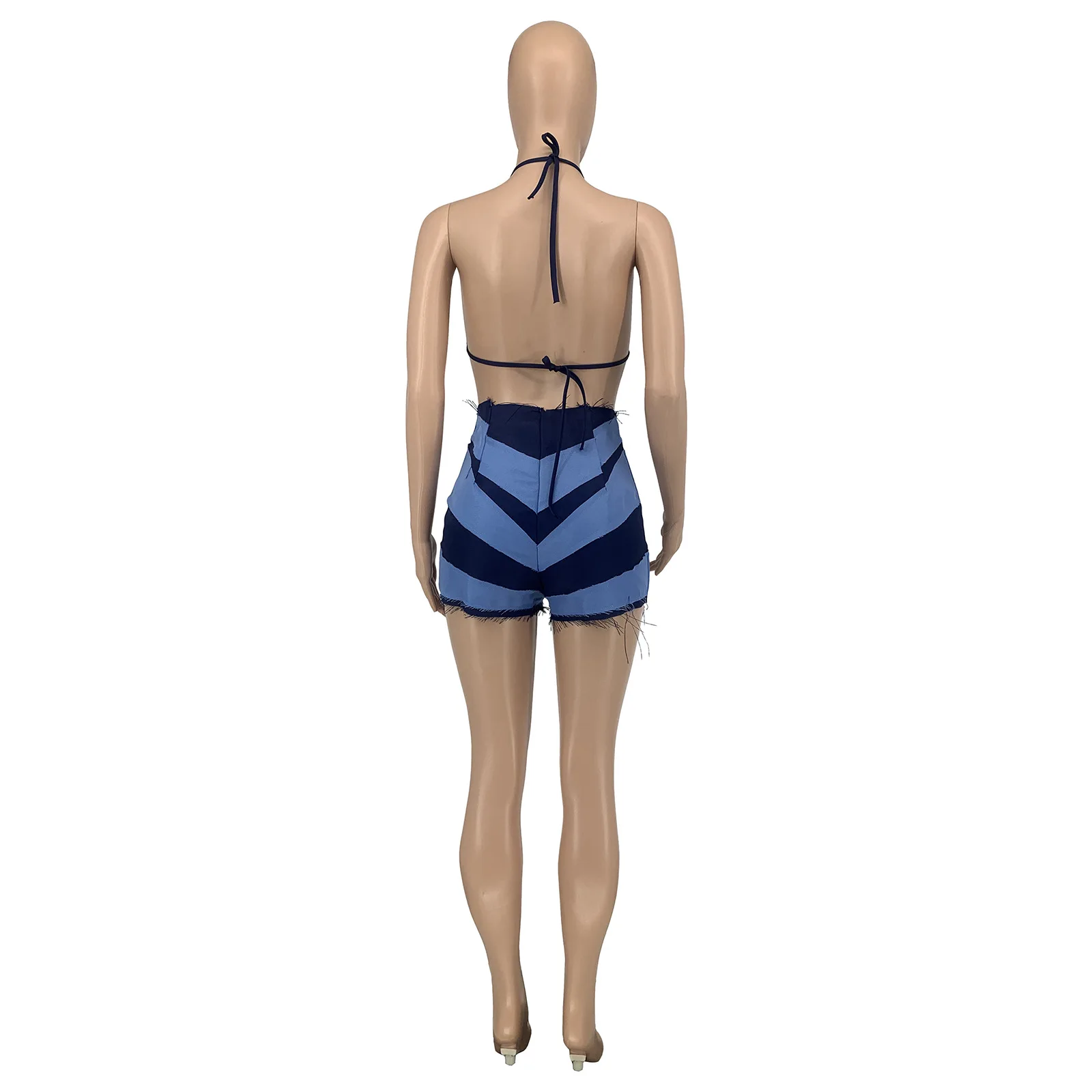 Women Summer Sling Crop Top Bra & Shorts 2 Piece Set Ladies Sexy Sports Wear Yoga Jogging Two-Piece Set