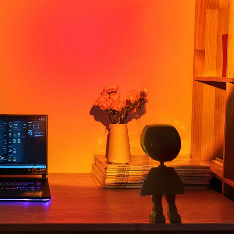 Led New Astronaut Robot Rainbow Projector Infinite Dimming Sunset Lamp