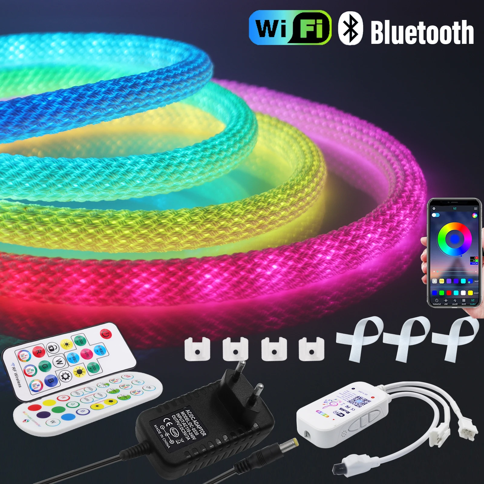 Redonda Reticulada Led Neon Strip Light Fita Luz Enderecavel Wifi Bluetooth Smart redonda reticulada led neon strip light fita luz enderecavel wifi bluetooth smart