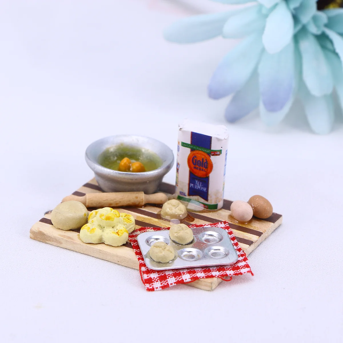 

Eggs Food Kitchen L Pastry Station Board Mini Furniture Mode Miniature Milk Bread Chopping
