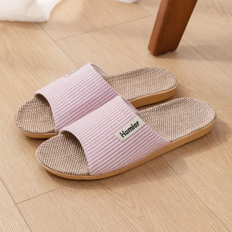 Soft Slippers,Summer Slippers,Men Shoes Linen Slippers Men's Indoor Home Silent Home Use Four Seasons Cotton Linen Slippers Ladies New Summer