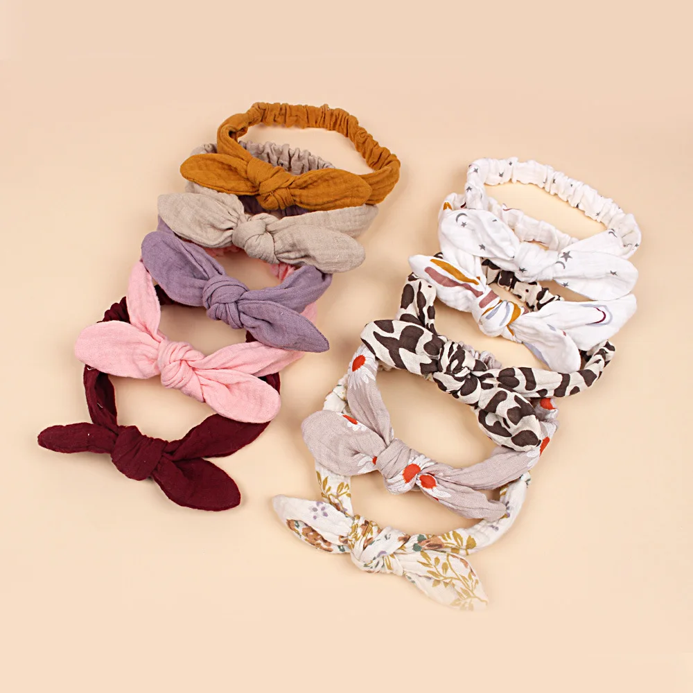 40pc-lot-top-knotted-headband-baby-girls-100-organic-cotton-bunny-ear-turban-floral-prints-rabbit-ear-elastic-hairband-newborn