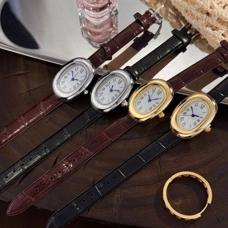 Elegant Oval Belt Watch: Stylish and Compact Fashion Quartz Timepiece