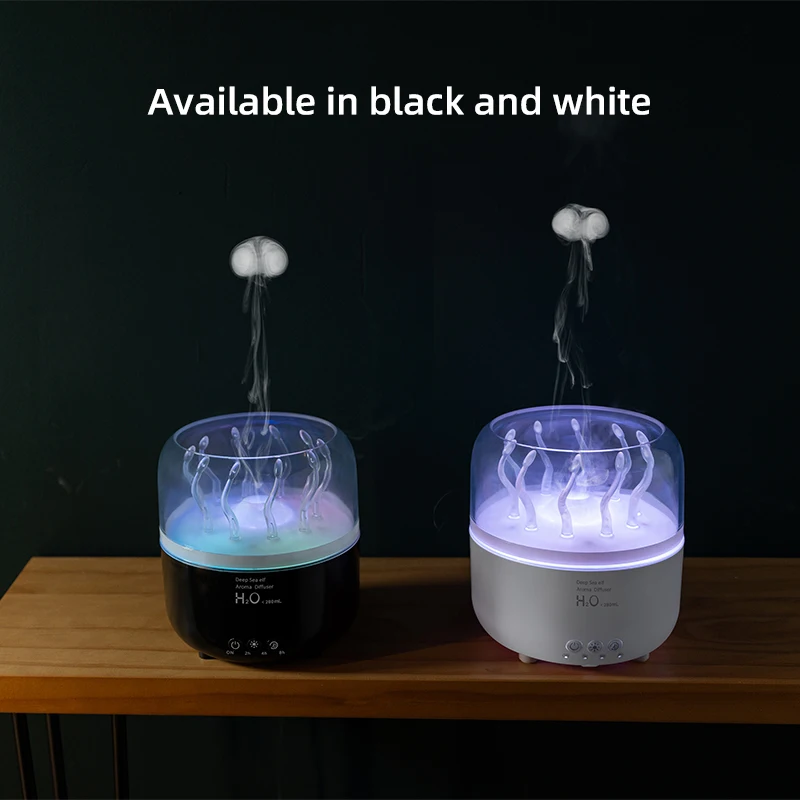 Deep Sea Elf USB Air Humidifier with Aromatherapy Essential Oil Diffuser 7 Colors Changing Light Seaweed Design Swing Arm 6
