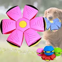 Dog Toys Flying Saucer Ball Pet Magic Deformation UFO Toy Outdoor Sports Dog Training Equipment Dog