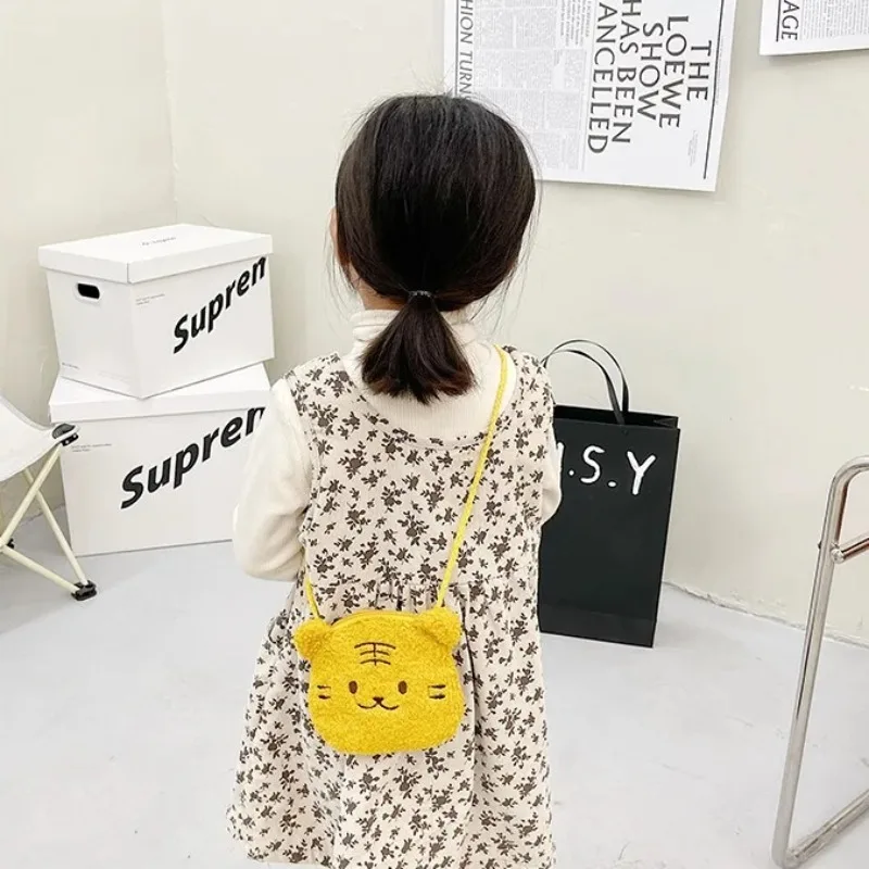 Cartoon Soft Bear Rabbit Tiger Children Coin Purse Cute Animal Zipper Kid Shoulder Bag Girl Boy Messenger Bag Mini Handbag Gifts