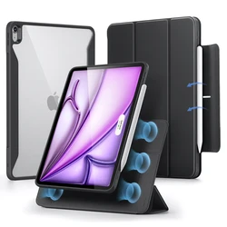 Premium Magnetic Smart Trifold Stand Case for iPad Air 11 M4 M3 M2 (D - Black)