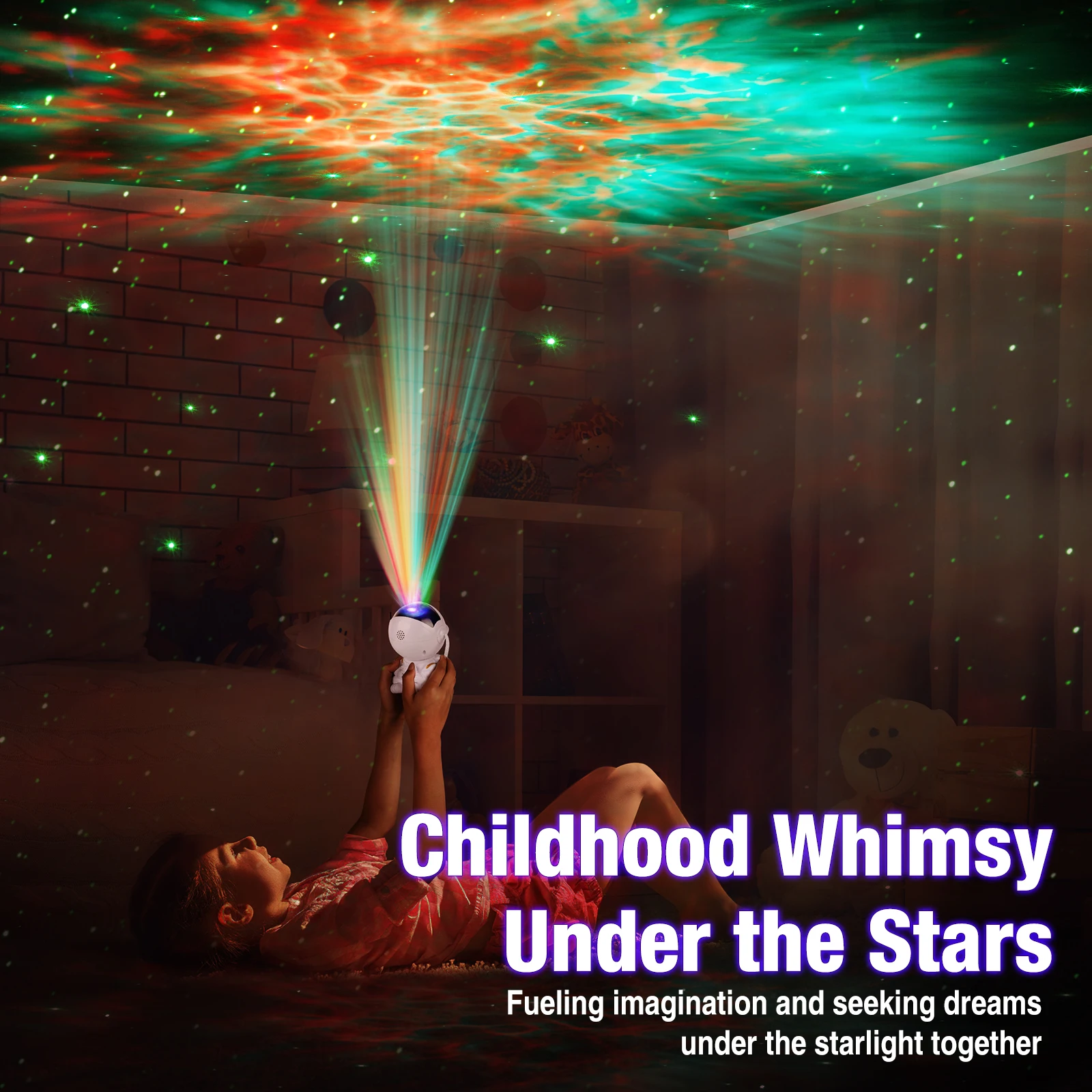 Astronaut Galaxy Projector LED Night Light – Starry Sky Lamp for Kids Bedroom, Room Decor, Galaxy Background, Gift