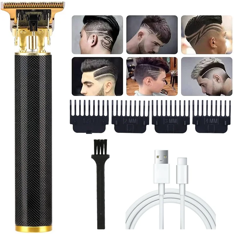 T9 Vintage Hair Trimmer Cordless Electric Hair Cutting Machine Usb Ricaricabile Tagliacapelli Per Uomo Barbiere Trimmer Barba Rasoio