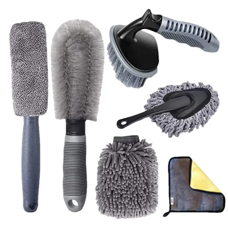 

Wheel Tire Brush Set 6PCS Car Cleaning Tools Kit Car Care & Detailing Supplies For Cars Trucks SUVs Jeeps Motorcycles RVs & More