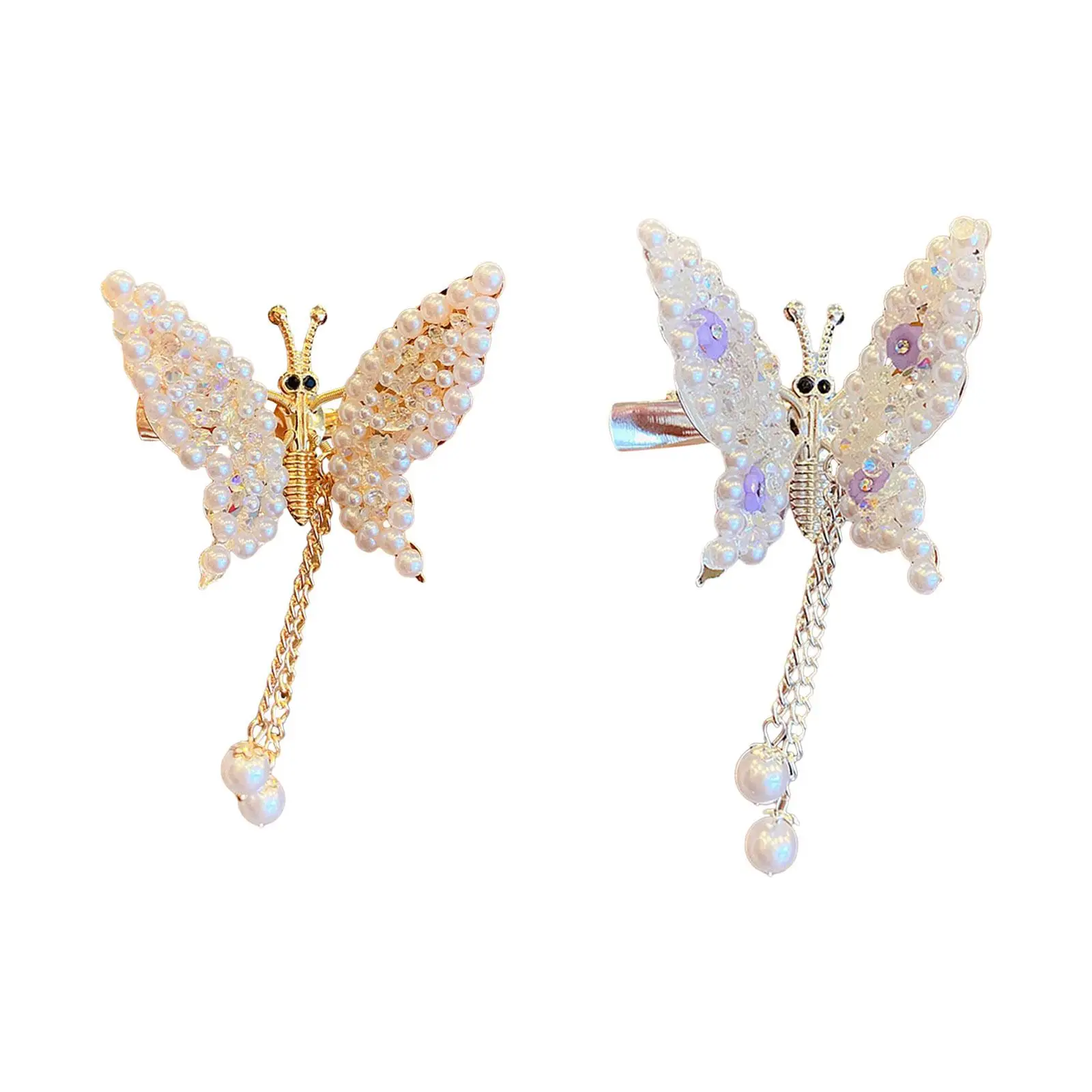 

2 Pieces Moving Butterfly Hair Clips Headpiece Hair Clamps Metal Hair Accessories Butterfly Hair Barrettes for Kids Girls Women