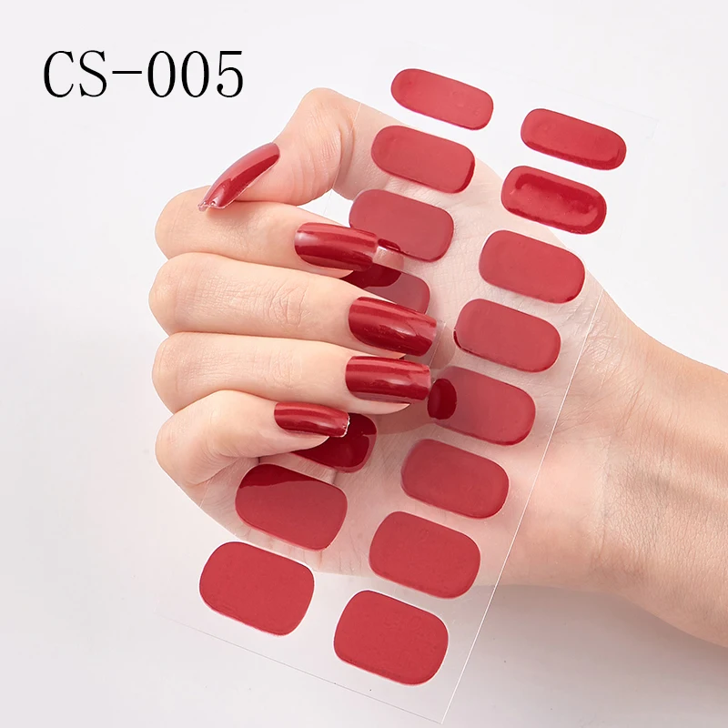 53colors Nail Polish Stickers Solid Pure Color Classical Strips