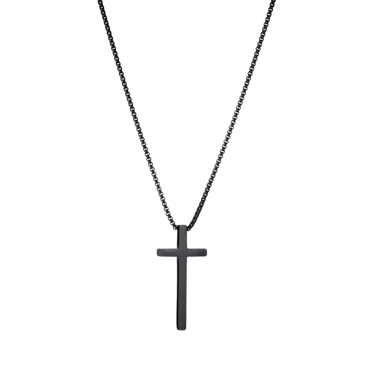 5/6pcs Set Fashionable Pu Leather '8' Shape Beaded Bracelet With Mechanical Watch, Cross Pendant Necklace For Men, Black-Colored 5