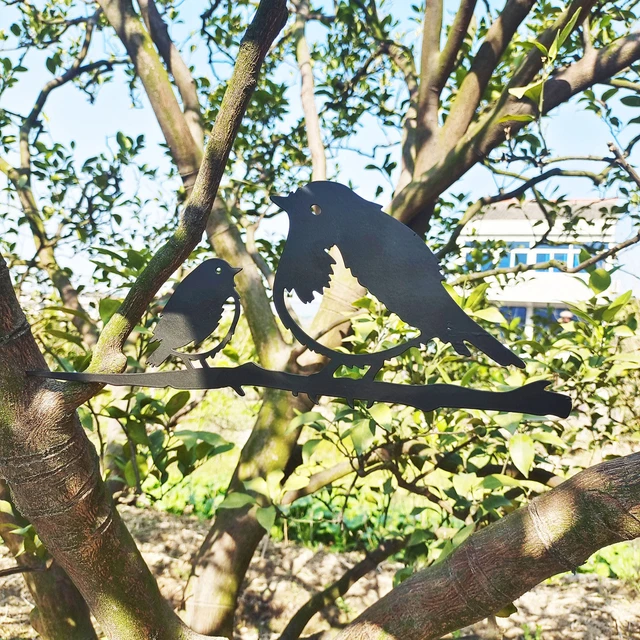 Simulation de Statues d'oiseaux, décoration de jardin, artisanat en métal,  signe de piquet d'animal, Sculptures décoratives d'art de cour d'oiseau,  décorations de lampe de pelouse