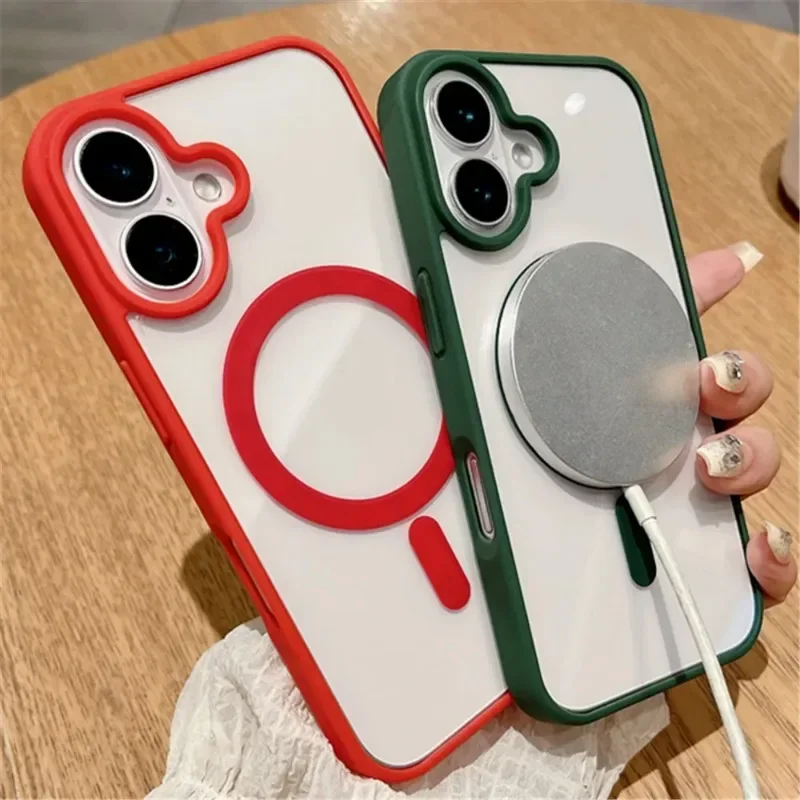 Clear Magnetic Wireless Charging Case with Fashionable Acrylic Design