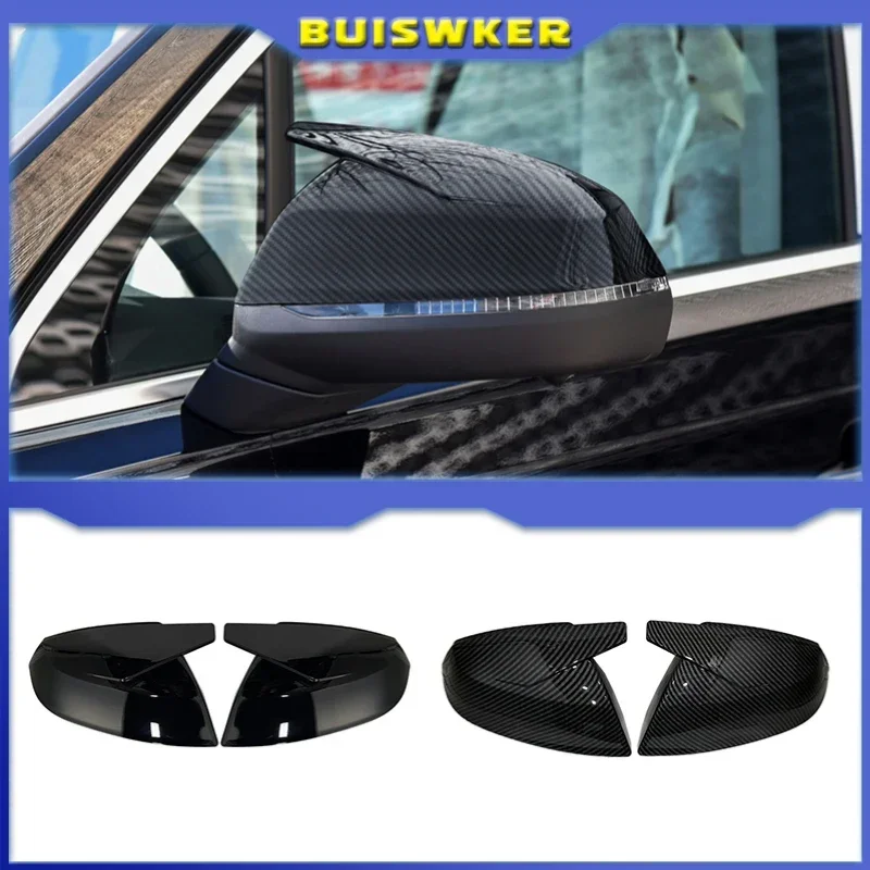 

Rearview Mirror Case Cover Gloss Black For Audi Q5 Q5L SQ5 Q7 SQ7 45 50 55 60 TDI TFSI Sline 2016-2021