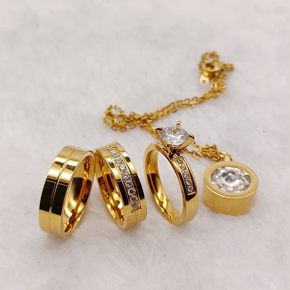 jewerly anillos 18K GP A series of eight large party wedding rings girl Jewelry Rings672