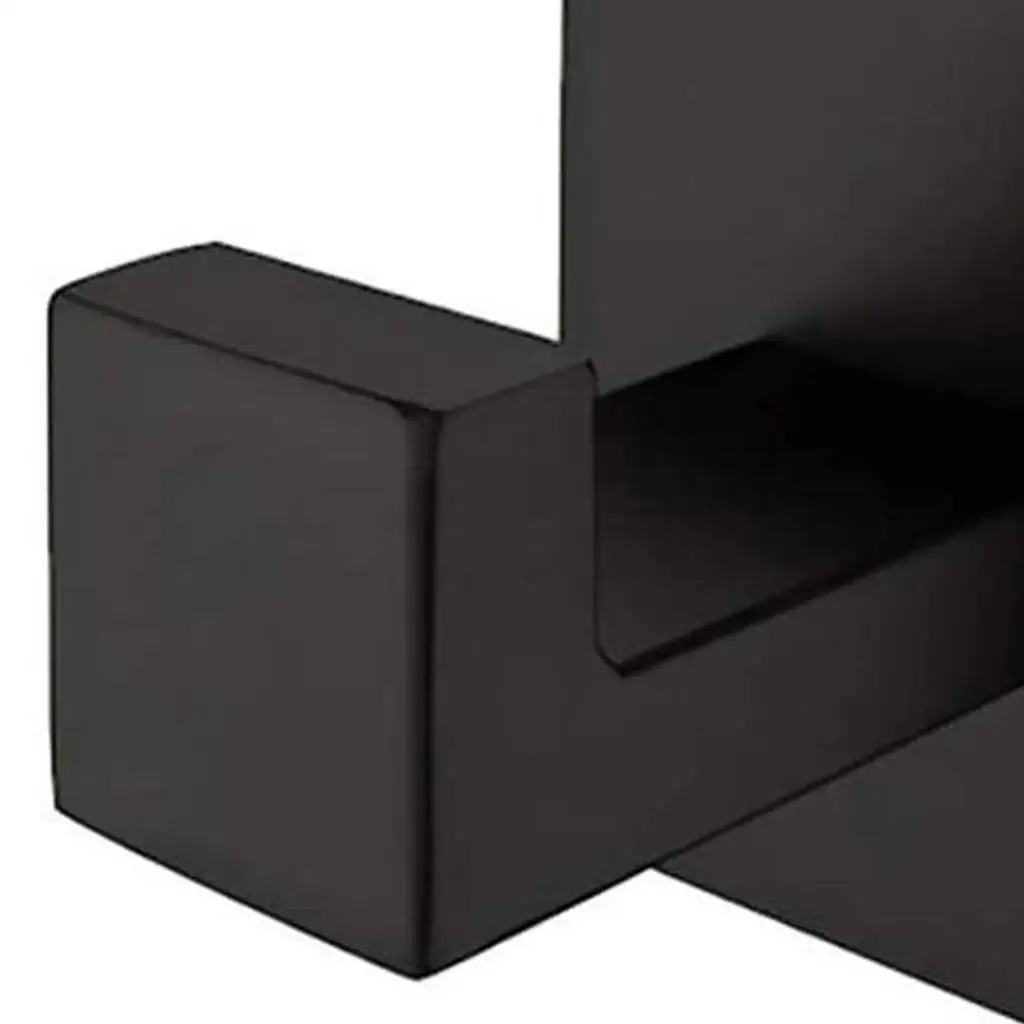 

2 Self-Adhesive Hook Kitchen Bathroom Wall Stainless Steel Sticky Hanger Black