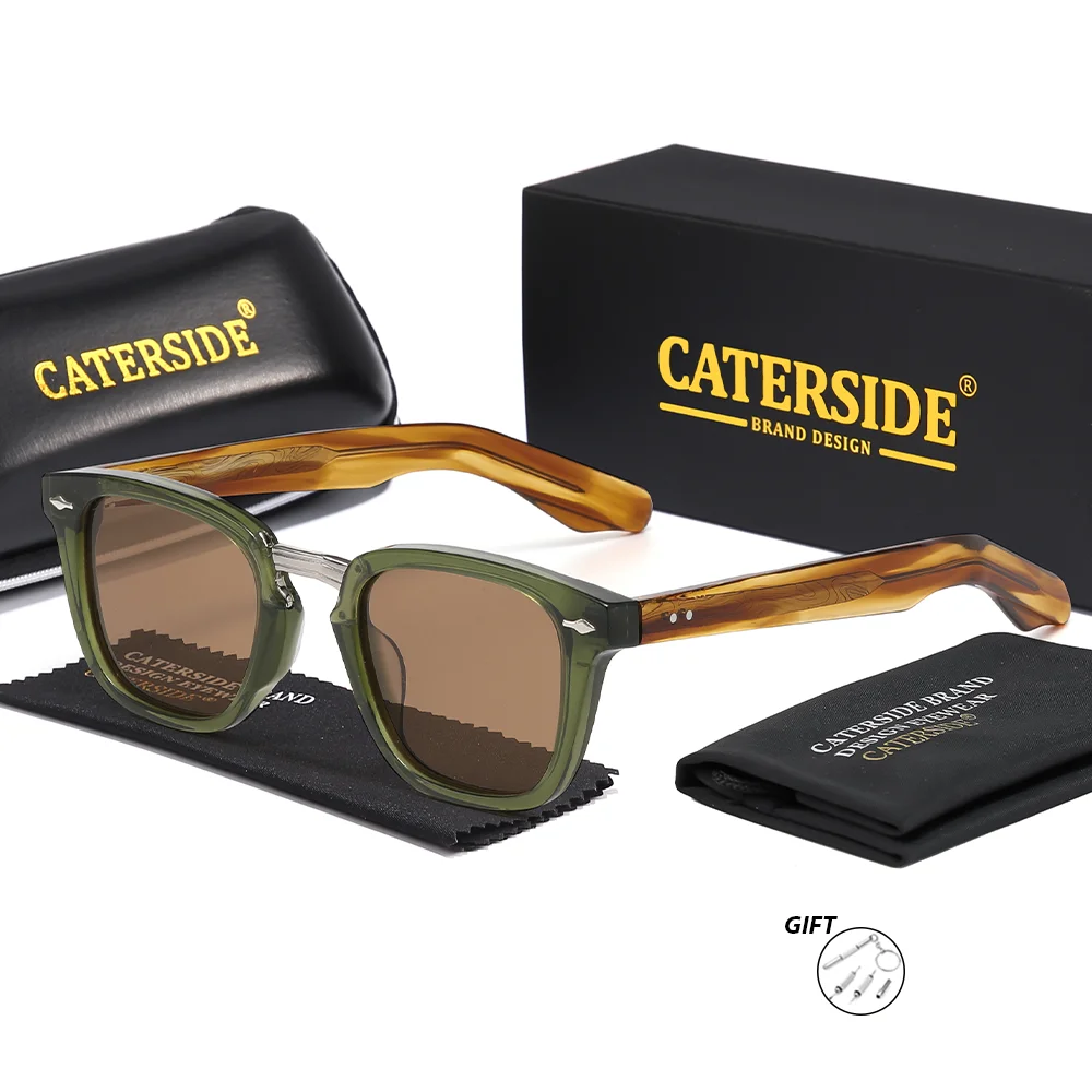 CATERSIDE Unisex-Optik-Sonnenbrille, Acetat-Rahmen, polarisierte Brillen, private Anpassung, quadratische Linse, Brillen, UV400 – Detail 8