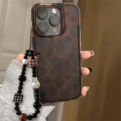 Vortex Brown Halo Leopard Print Phone Case with Chain - iPhone 12 Mini (SMT4383 Color)