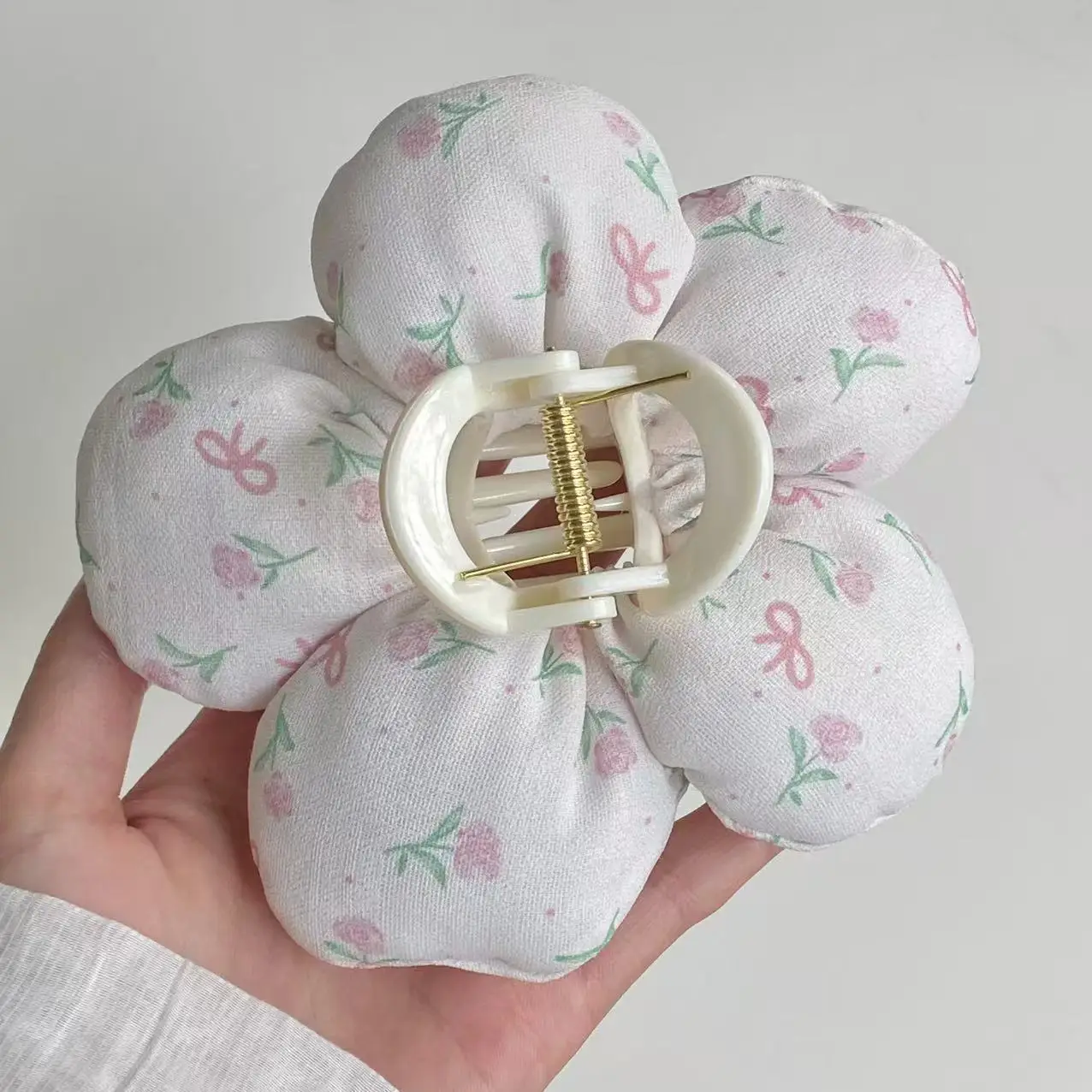 1PC Cute Flower - Shaped Hair Claw Clips Set, Floral & Cartoon Patterned Padded Hair Accessories For Women