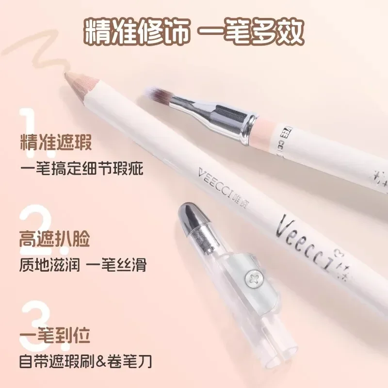 VEECCI Multi-use Concealer Pen Natural Eye Lid to Under-eye Brighten Cover Spot Whith Brush
