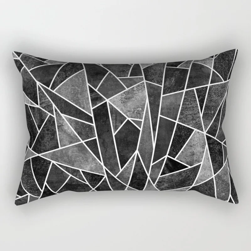 Hot Sale Modern Color Geometry  Pillow Covers High Quality Short Plush Velvet Rectangle Pillow Cases Room Decoration 6